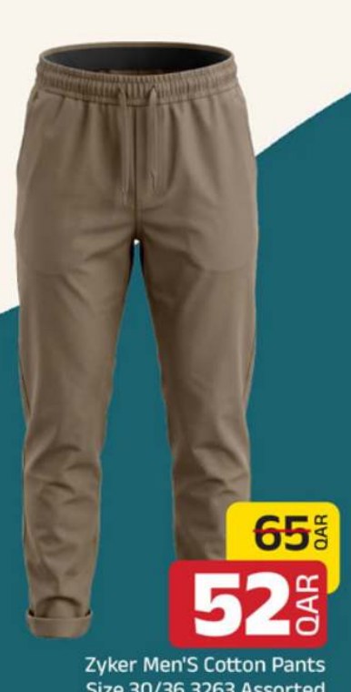 Zyker Men'S Cotton Pants Size 30/36 3263 Assorted