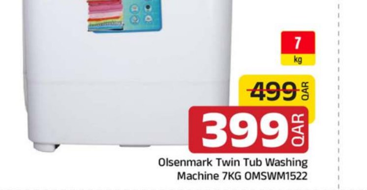 Olsenmark Twin Tub Washing Machine 7KG OMSWM1522
