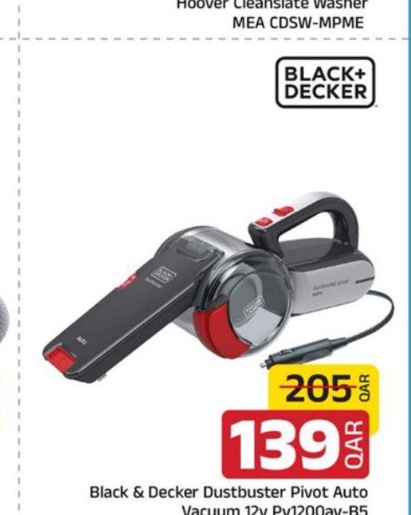 Black & Decker Dustbuster Pivot Auto Vacuum 12v Pv1200av-B5