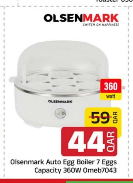 Olsenmark Auto Egg Boiler 7 Eggs Capacity 360W Omeb7043