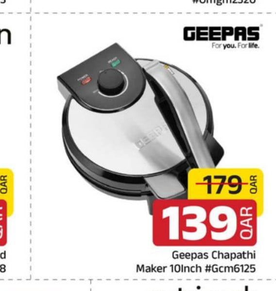 Geepas Chapathi Maker 10Inch #Gcm6125