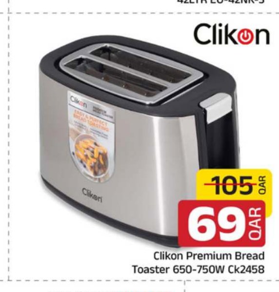 Clikon Premium Bread Toaster 650-750W Ck2458