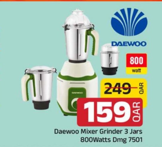 Daewoo Mixer Grinder 3 Jars 800Watts Dmg 7501