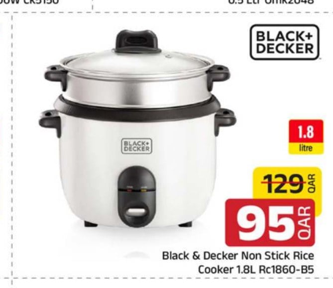 Black & Decker Non Stick Rice Cooker 1.8L Rc1860-B5