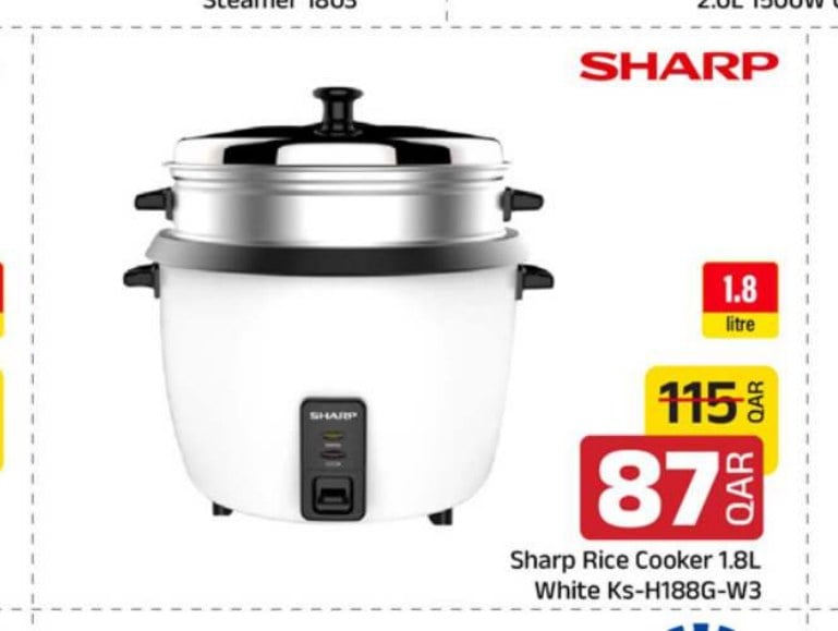 Sharp Rice Cooker 1.8L White Ks-H188G-W3