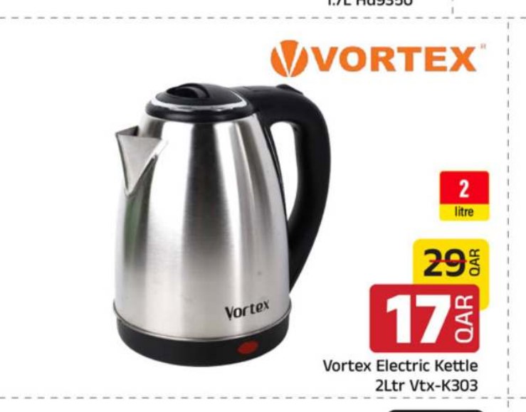 Vortex Electric Kettle 2Ltr Vtx-K303