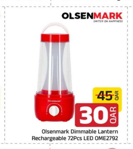 Olsenmark Dimmable Lantern Rechargeable 72Pcs LED OME2792