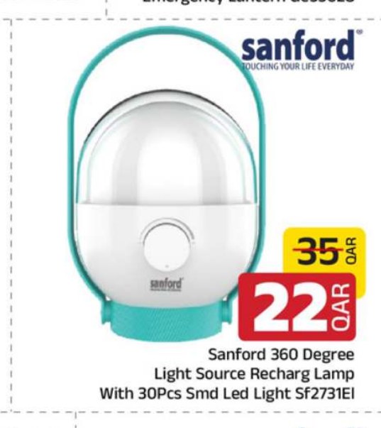 Sanford 360 Degree Light Source Recharg Lamp With 30Pcs Smd Led Light Sf2731EI