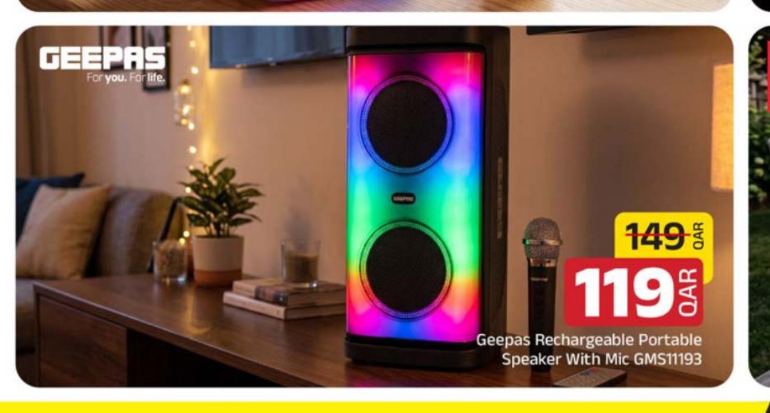Geepas Rechargeable Portable Speaker With Mic GMS11193