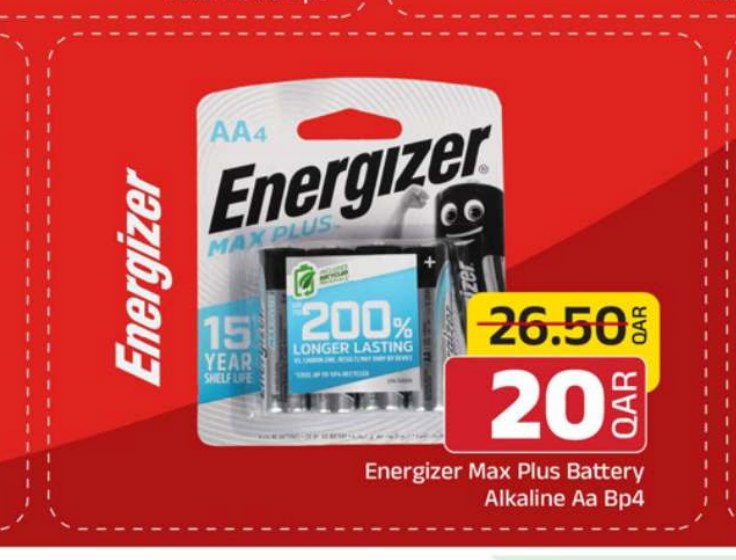 Energizer Max Plus Battery Alkaline Aa Bp4