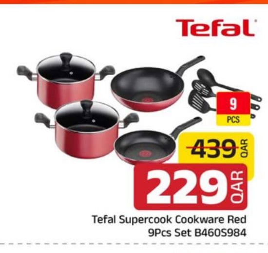 Tefal Supercook Cookware Red 9Pcs Set B460S984