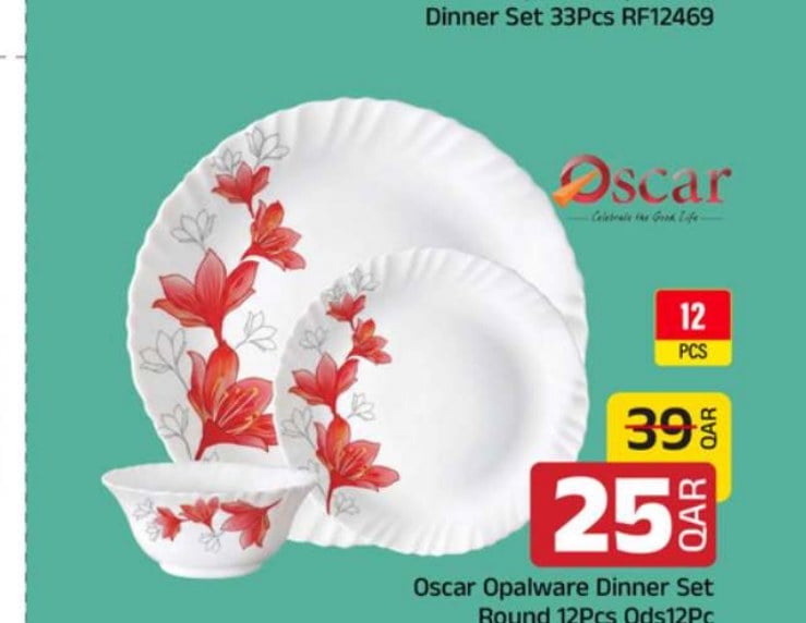 Oscar Opalware Dinner Set Round 12Pcs Ods12Pc