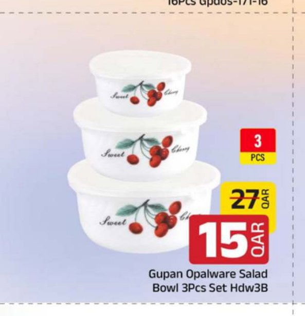 Gupan Opalware Salad Bowl 3Pcs Set Hdw3B