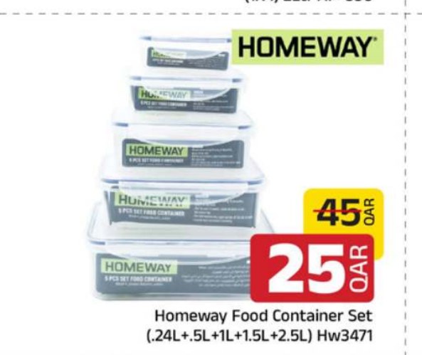 Homeway Food Container Set (.24L+.5L+1L+1.5L+2.5L) Hw3471