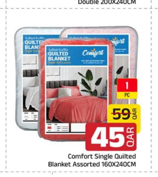 Comfort Single Quilted Blanket Assorted 160X240CM
