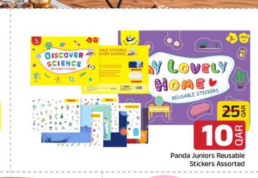 Panda Juniors Reusable Stickers Assorted