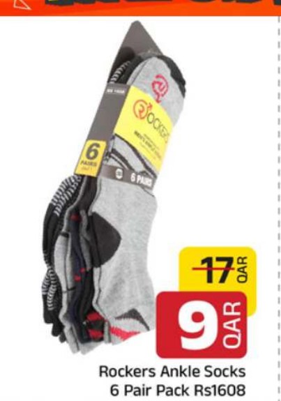 Rockers Ankle Socks 6 Pair Pack Rs1608