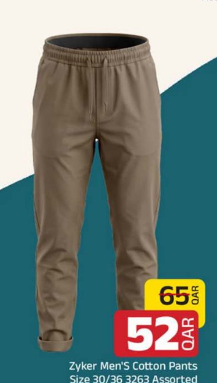 Zyker Men'S Cotton Pants Size 30/36 3263 Assorted
