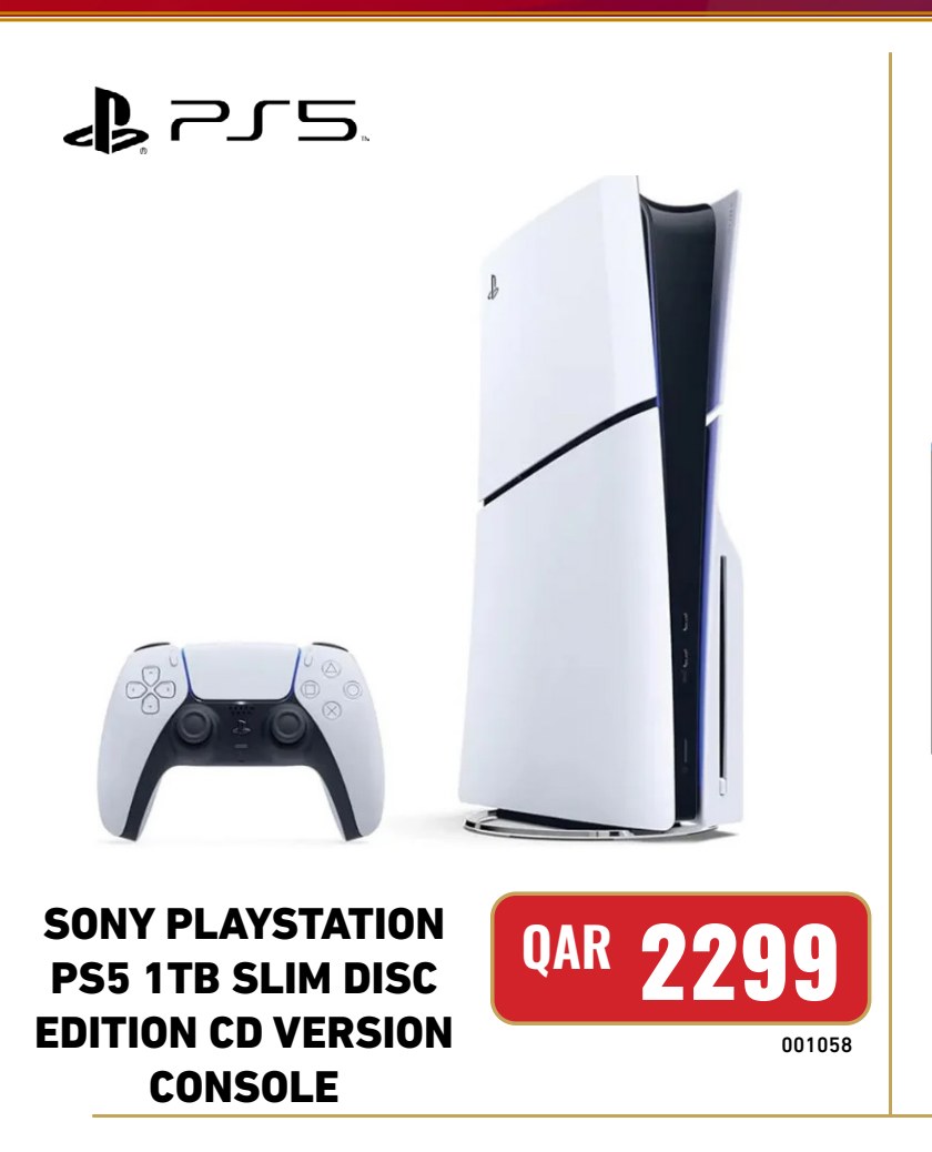 SONY PLAYSTATION PS5 1TB SLIM DISC EDITION CD VERSION CONSOLE