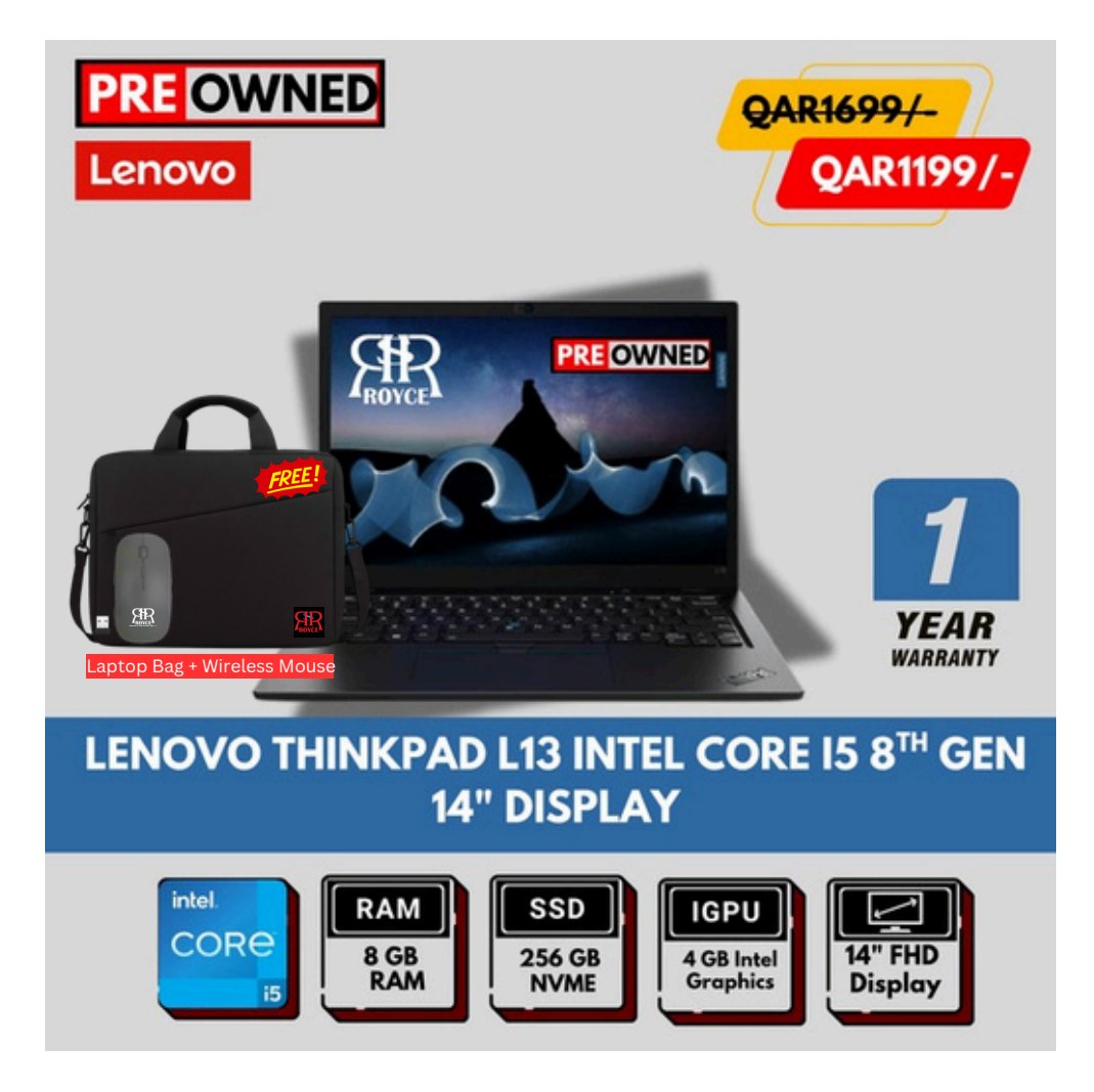 LENOVO THINKPAD L13 INTEL CORE I5 8TH GEN 14" DISPLAY