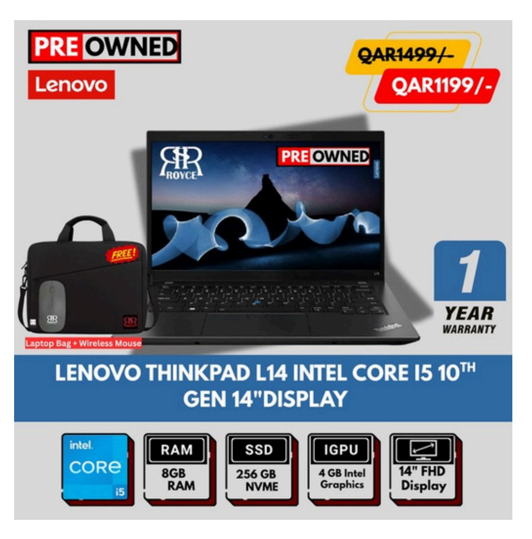 LENOVO THINKPAD L14 INTEL CORE I5 10TH GEN 14"DISPLAY