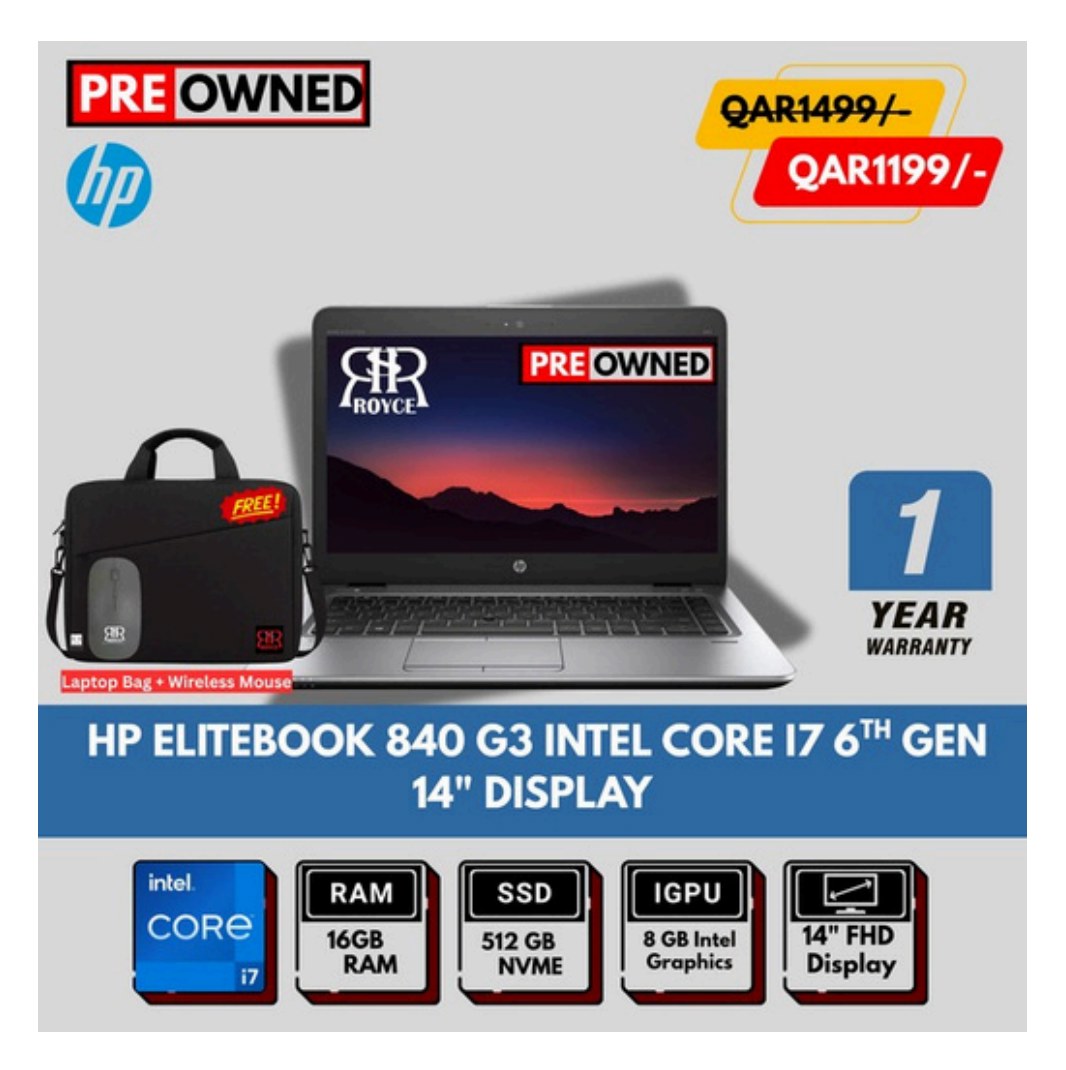 HP ELITEBOOK 840 G3 INTEL CORE I7 6TH GEN 14" DISPLAY