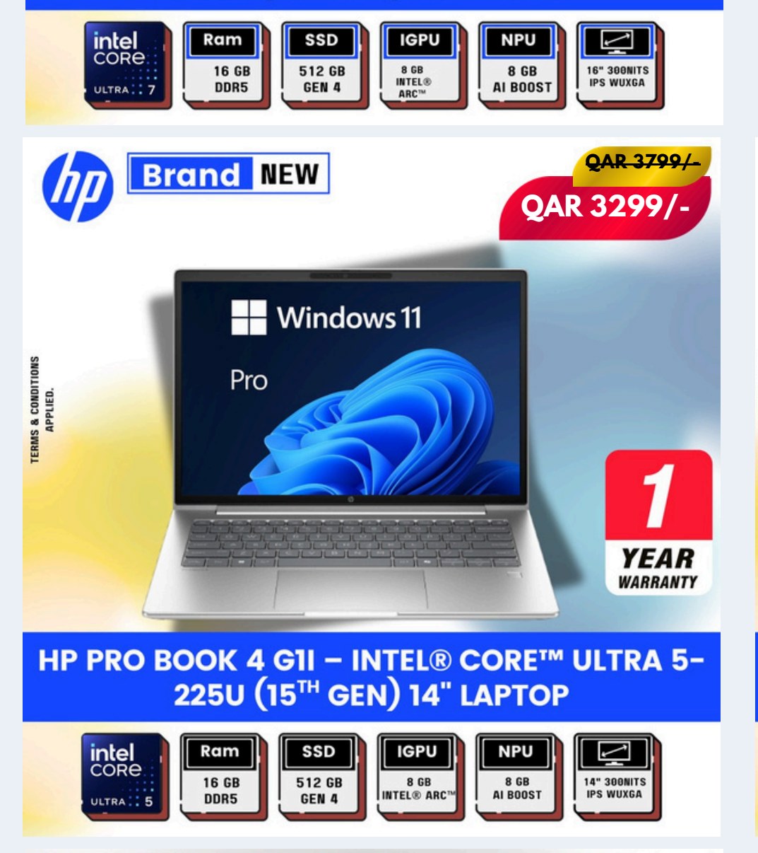 HP PRO BOOK 4 G11 - INTEL® CORE™ ULTRA 5-225U (15TH GEN) 14" LAPTOP