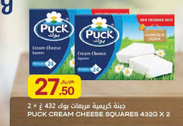 PUCK CREAM CHEESE SQUARES 432G X 2