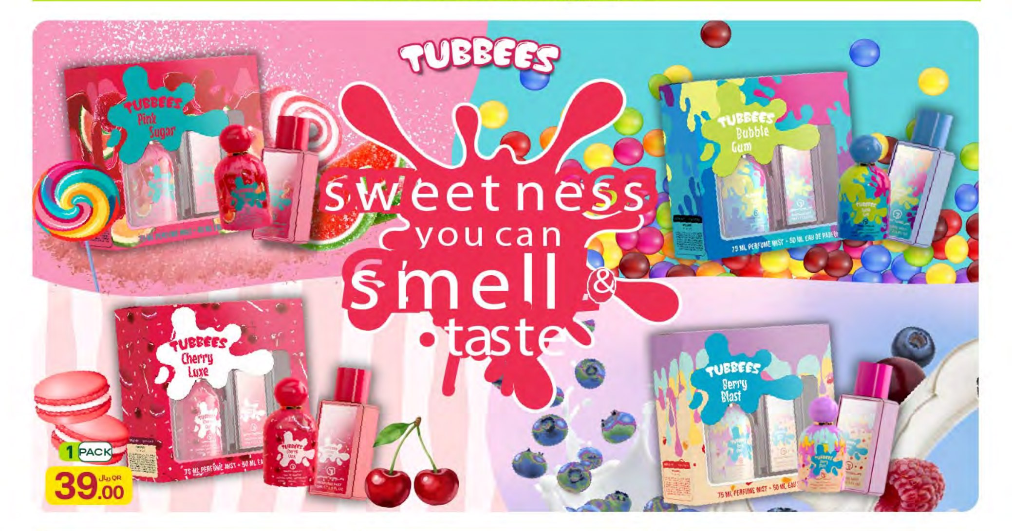 Tubbees Bubble Gum Perfume Mist 75ml + Eau De Parfum 50ml Set