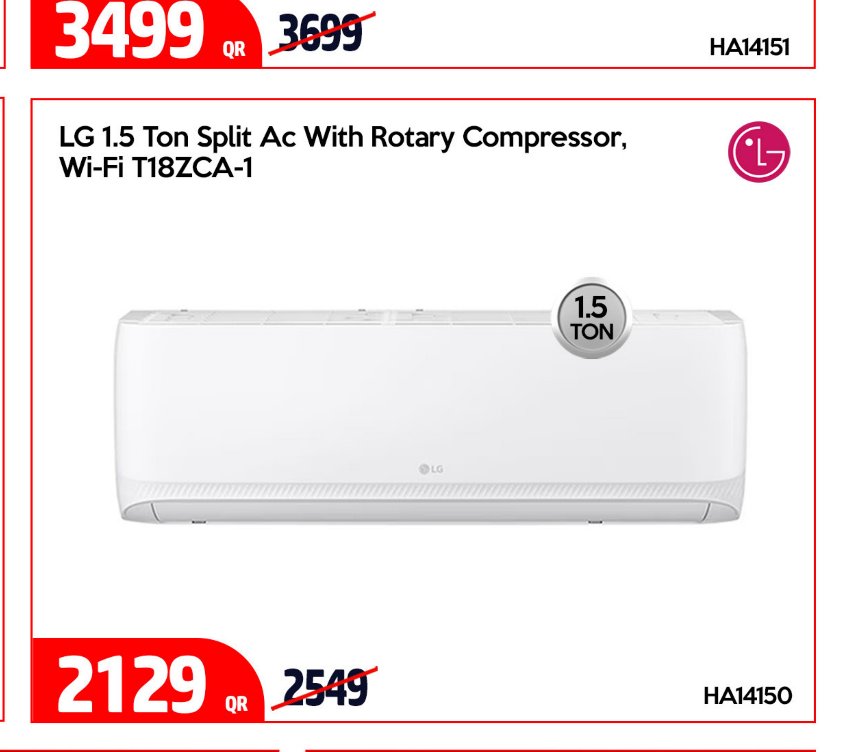 LG 1.5 Ton Split Ac With Rotary Compressor, Wi-Fi T18ZCA-1
