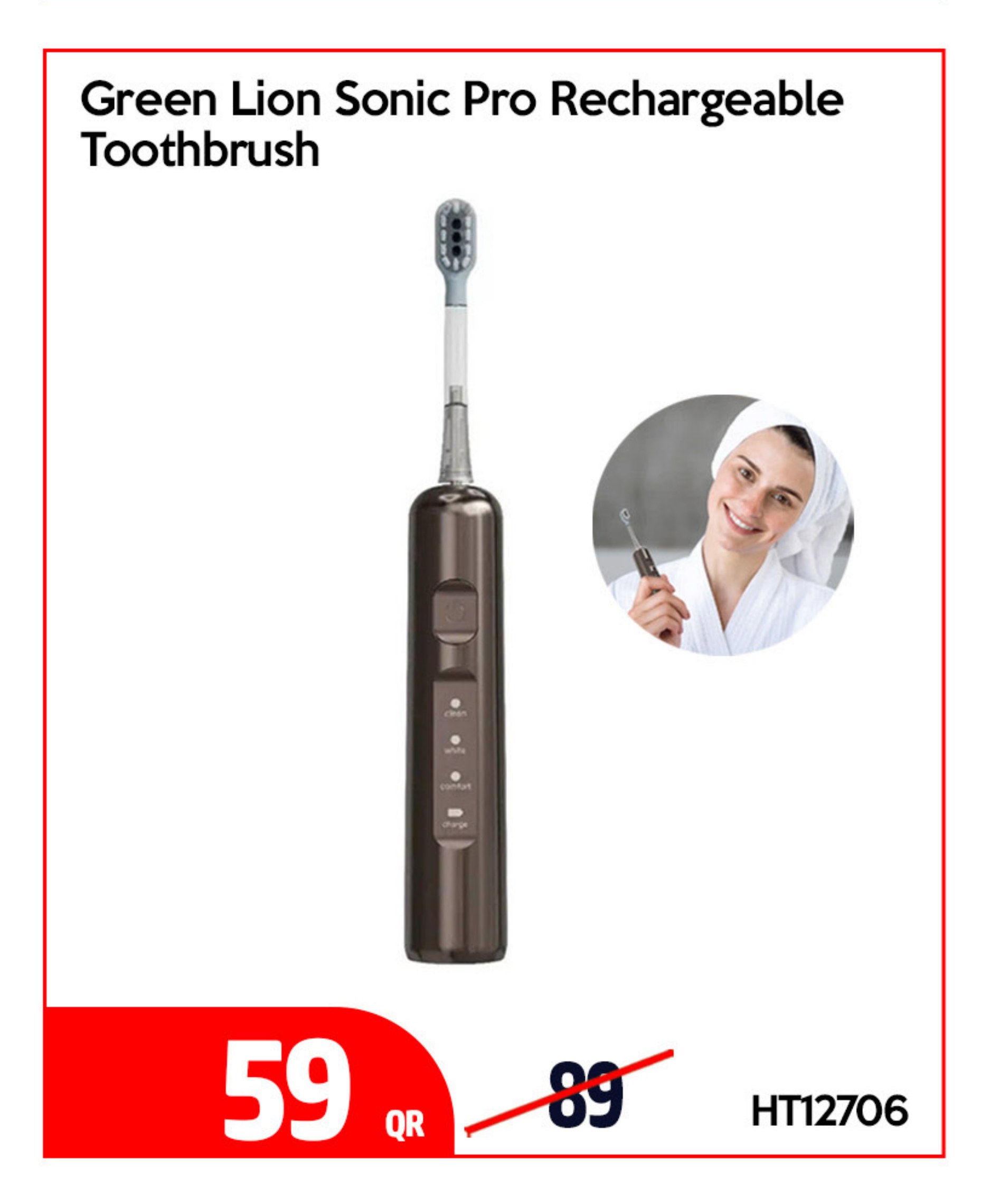 Green Lion Sonic Pro Rechargeable Toothbrush