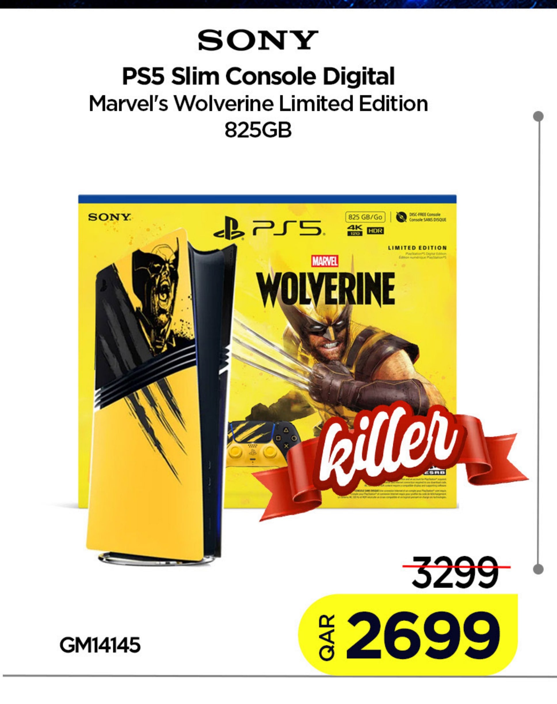 Sony PS5 Slim Console Digital Marvel's Wolverine Limited Edition 825GB