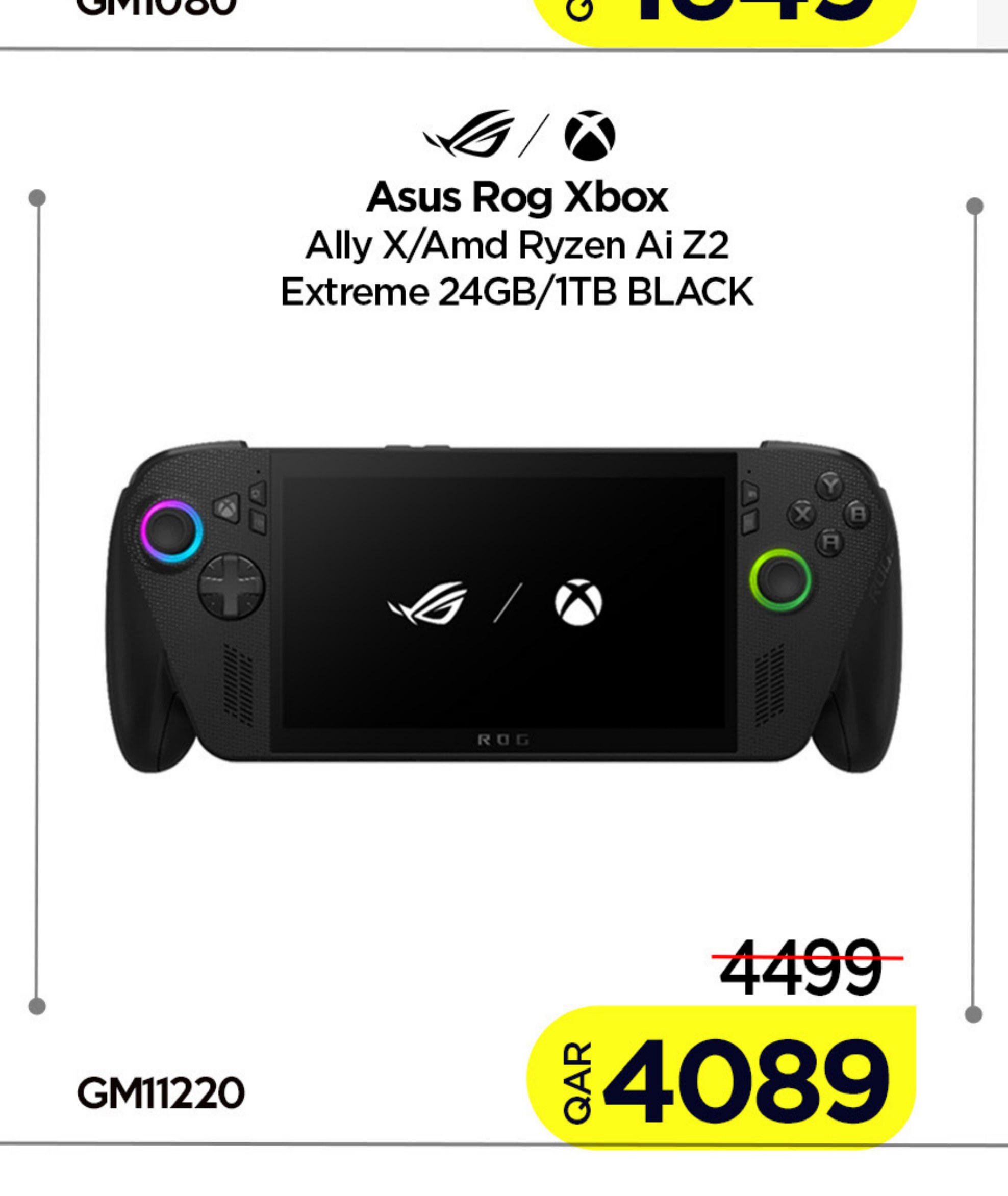 Asus Rog Xbox Ally X/Amd Ryzen Ai Z2 Extreme 24GB/1TB BLACK