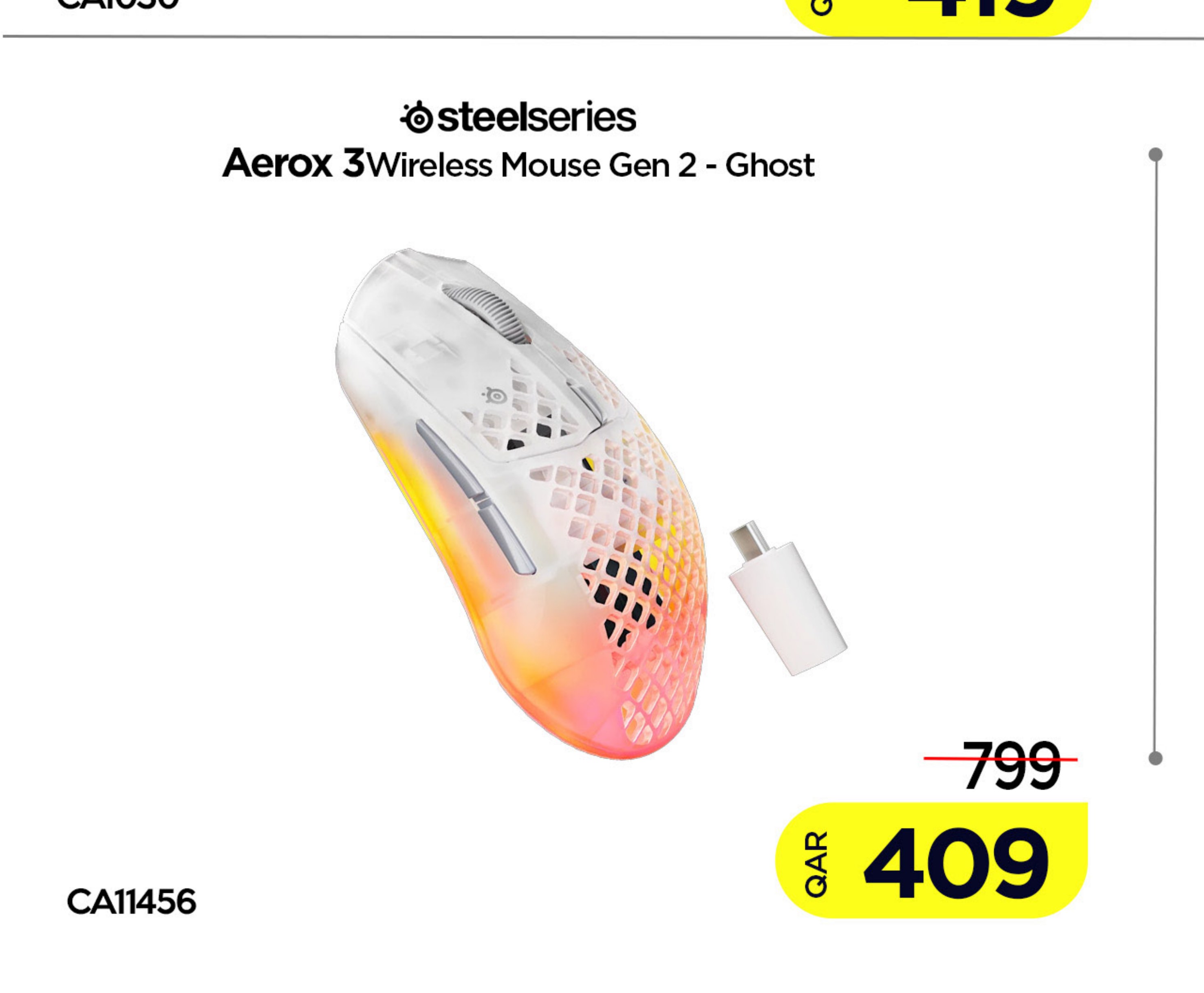 steelseries Aerox 3 Wireless Mouse Gen 2 - Ghost