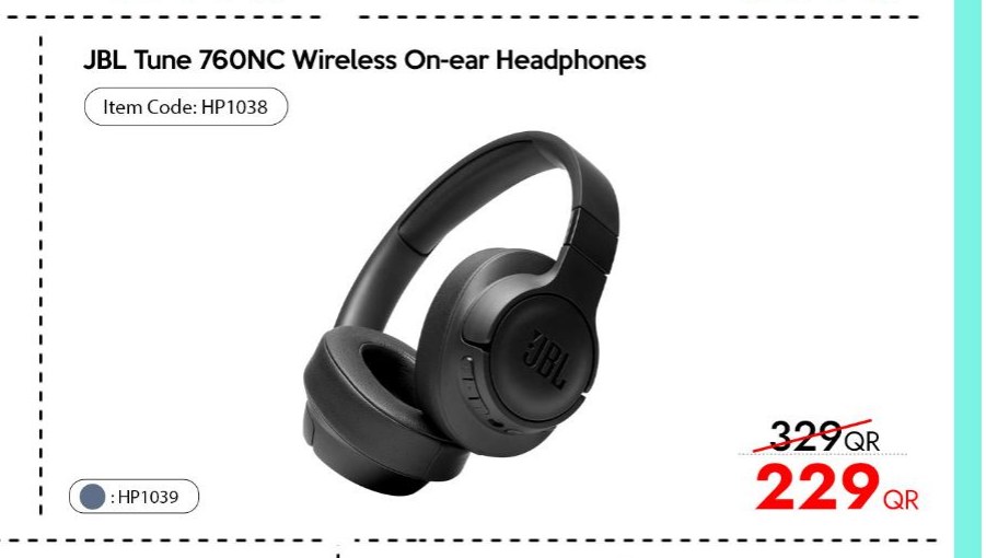 JBL Tune 760NC Wireless On-ear Headphones