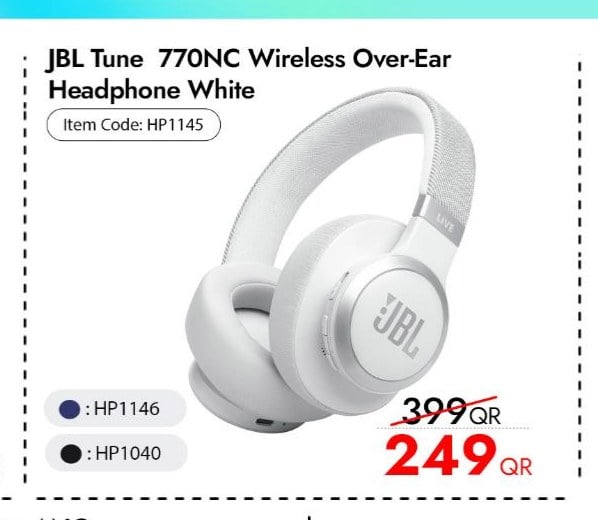 JBL Tune 770NC Wireless Over-Ear Headphone White