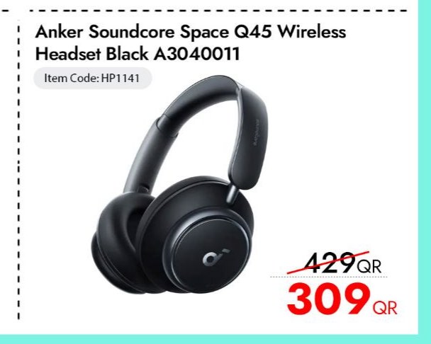Anker Soundcore Space Q45 Wireless Headset Black A3040011