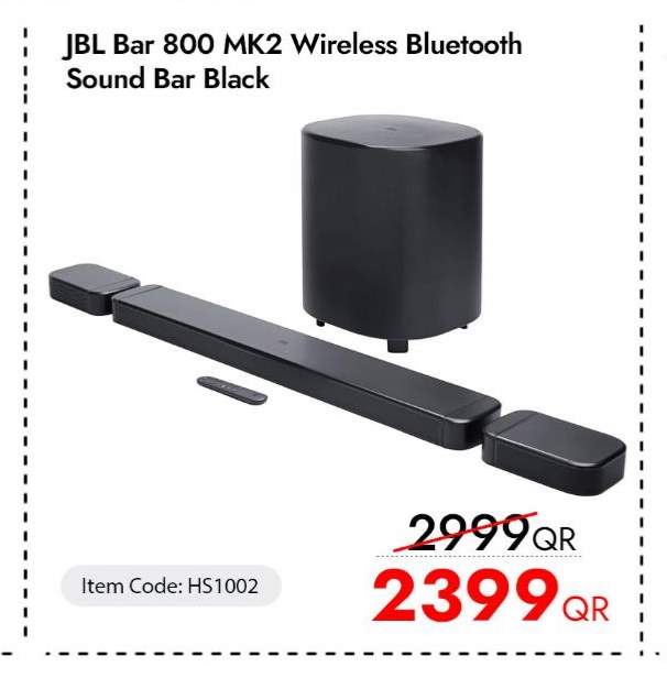 JBL Bar 800 MK2 Wireless Bluetooth Sound Bar Black