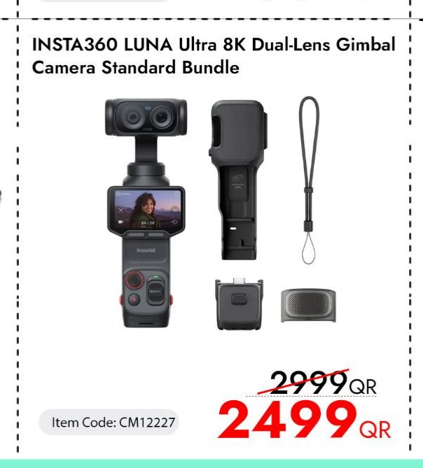 INSTA360 LUNA Ultra 8K Dual-Lens Gimbal Camera Standard Bundle