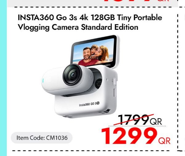 INSTA360 Go 3s 4k 128GB Tiny Portable Vlogging Camera Standard Edition
