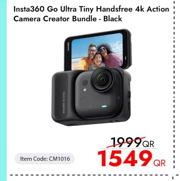 Insta360 Go Ultra Tiny Handsfree 4k Action Camera Creator Bundle - Black