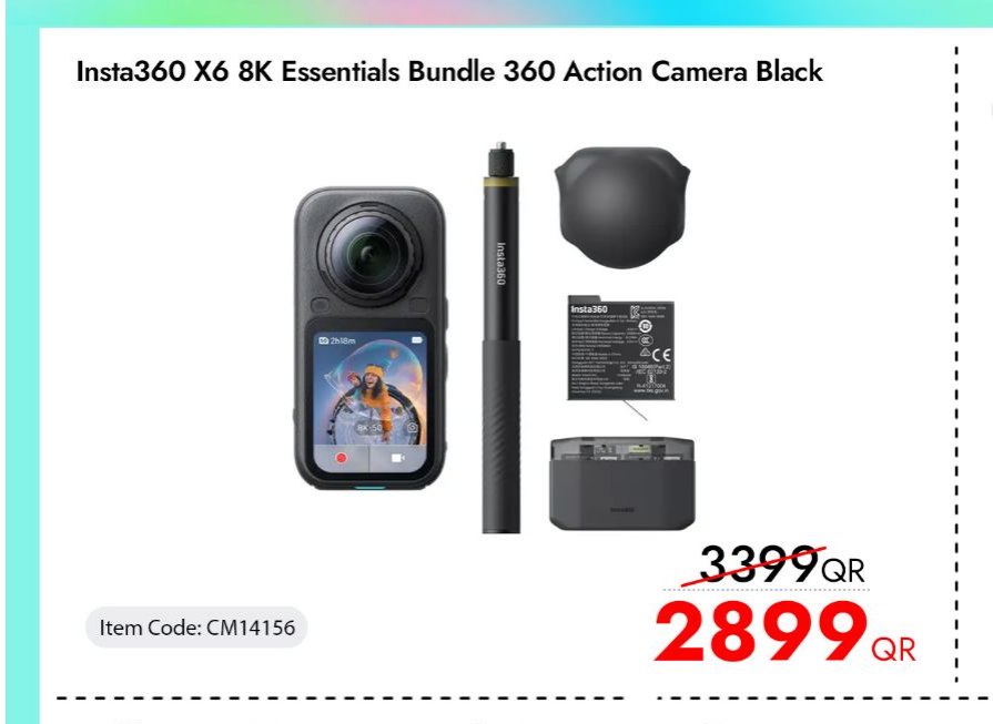 Insta360 X6 8K Essentials Bundle 360 Action Camera Black