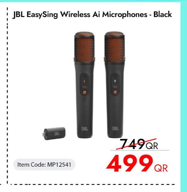 JBL EasySing Wireless Ai Microphones - Black