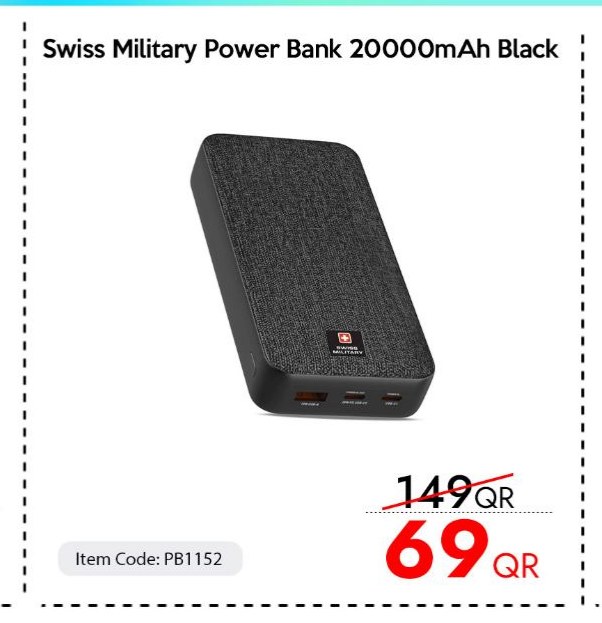 Swiss Military Power Bank 20000mAh Black